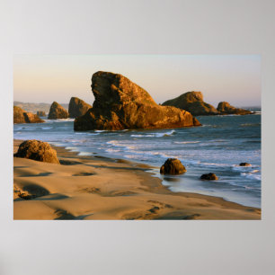 Poster Sunset, Meyers Beach, Oregon, États-Unis