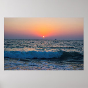 Poster Sunset on the Mediterranean Sea Israel.