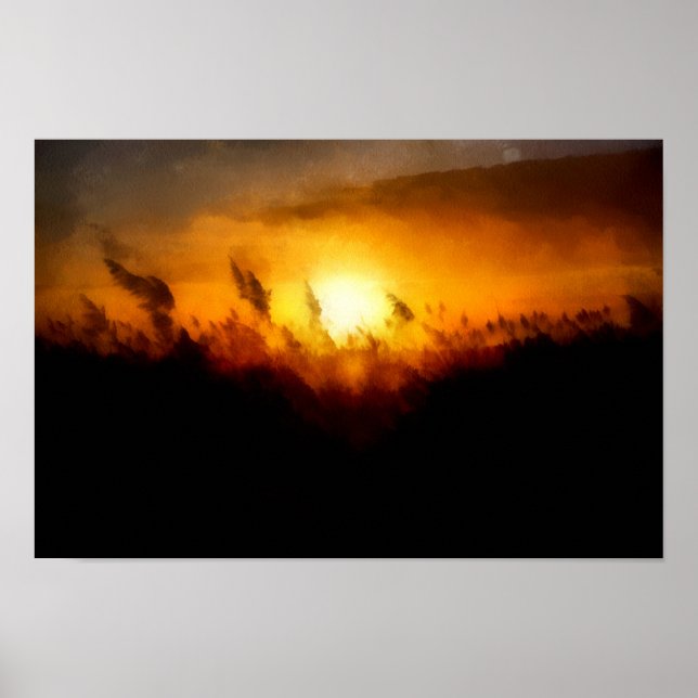 Poster Sunset over | Impressionism Painting (Devant)