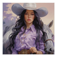 Sunset Serenity : Cowgirl Wall Art