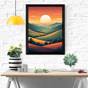 Poster Sunset Serenity : Rolling Hills Payscape