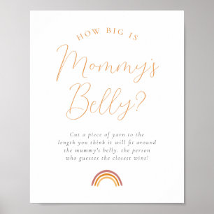 Poster Sunshine Baby Shower How Big is Mommy's Belly Sign