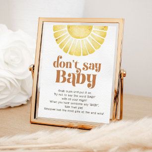 Poster Sunshine Don't Say Baby Game Boho Retro Sun Sign