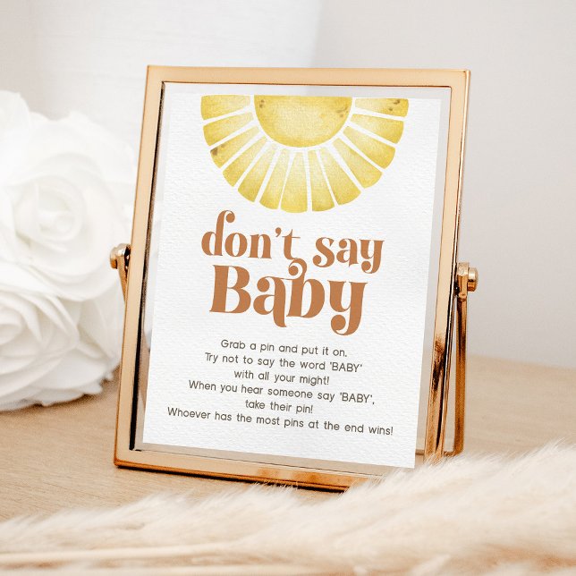 Poster Sunshine Don't Say Baby Game Boho Retro Sun Sign (Créateur téléchargé)