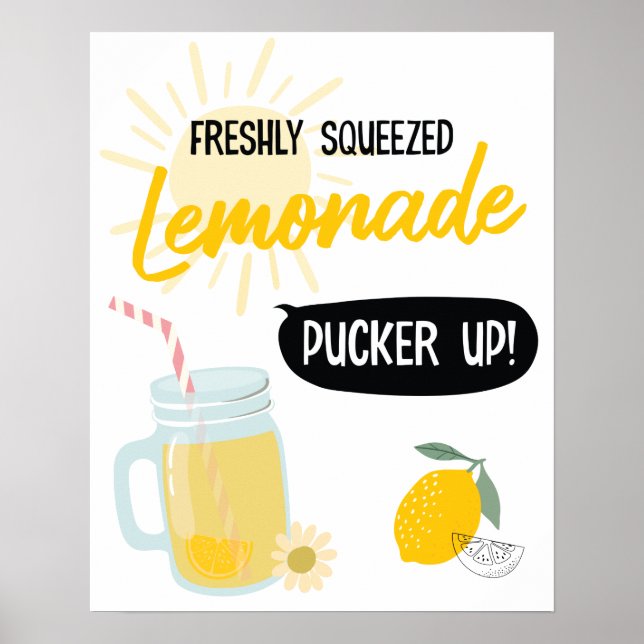 Poster Sunshine Lemonade and Fun Stand Birthday Party (Devant)