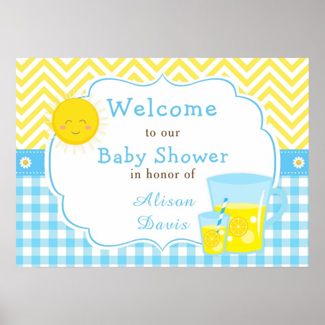 Poster Sunshine & Lemonade Blue & Yellow ShowParty (Devant)