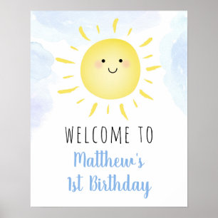 Poster Sunshine Nuages Blue Boy Bienvenue