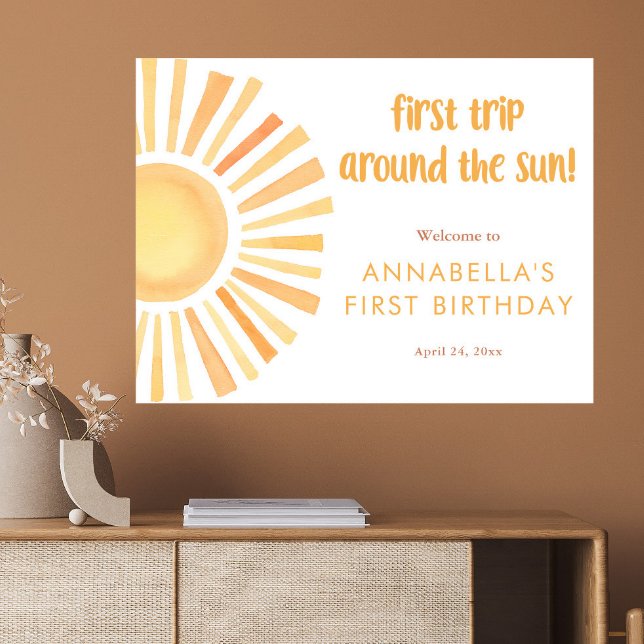Poster Sunshine Premier voyage autour du soleil 1er anniv (Créateur téléchargé)