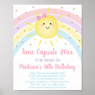 Poster Sunshine Rainbow First Birthday Time Capsule