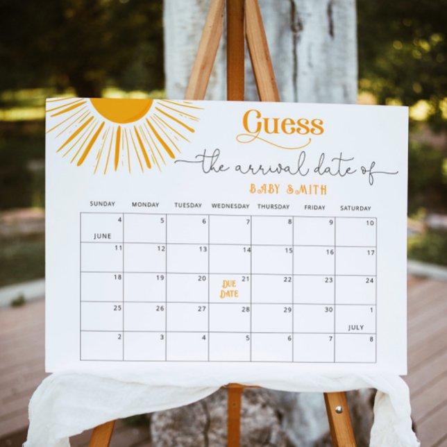 Poster Sunshine, sun Devinez le calendrier de la date d'é (Créateur téléchargé)