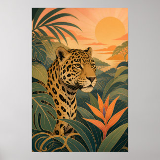 Poster Sunward I — Jaguar au lever du soleil