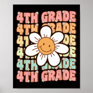 Poster Super 4e année Retour à l'école Premier jour de qu