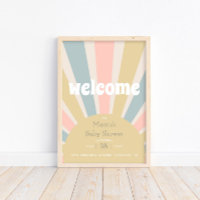Super Baby Hippie Retro Baby shower Bienvenue