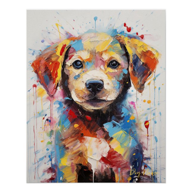 Poster Super Cute Labrador Retriever Chien Chien Puppy 00 (Devant)