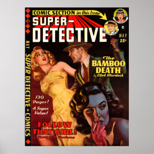 Poster Super Détective #2 mai 1950   Cool Noir Art