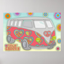 Super Flower Power 60s Hippy Van