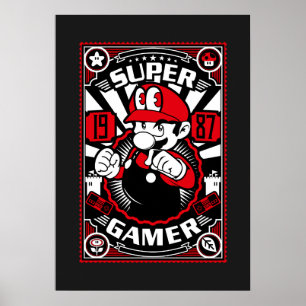 Poster Super Gamer Jeux Rétro