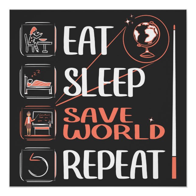 Poster Super Géographie Enseignant économise un cadeau de (Devant)