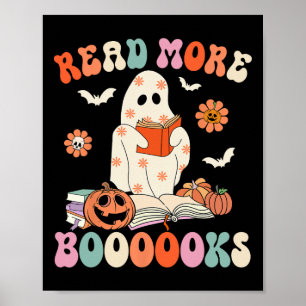 Poster Super Lire Plus Livres Joli Ghost Boo Funny Hallow