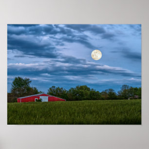 Poster Super Lune Fleur Sur Une Étoile