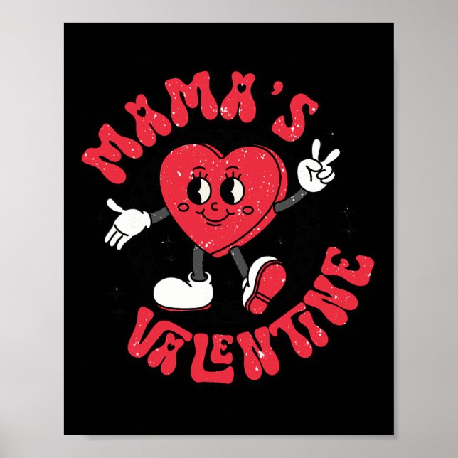 Poster Super Mama Est Mon Saint Valentin Mignonne Coeur G (Devant)