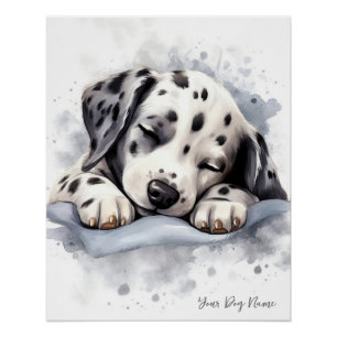 Poster Super mignon ange dormant chiot Dalmatien Chien 00