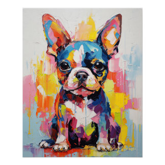 Poster Super mignon Boston Terrier Chien Chien Chien Pupp