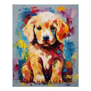 Poster Super mignon Golden Retriever Chien Chien Chien Ch