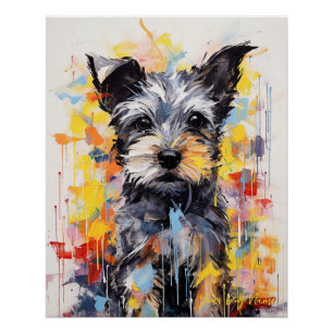 Poster Super mignon Schnauzer Chien Chien Puppy 002 - Xen