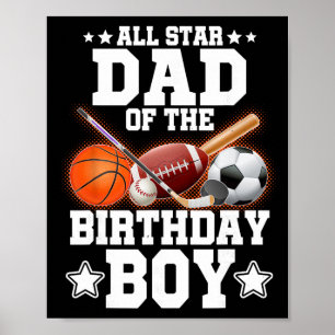 Poster Super papa de l'enfant fêté Sketll Soccer Spo