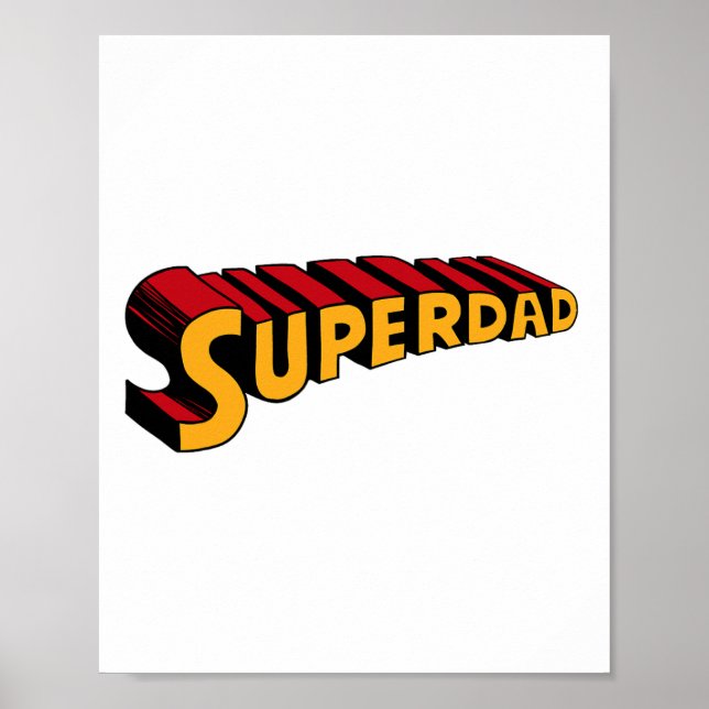 Poster Super Papa Superdad Funny Superhero Papa (Devant)