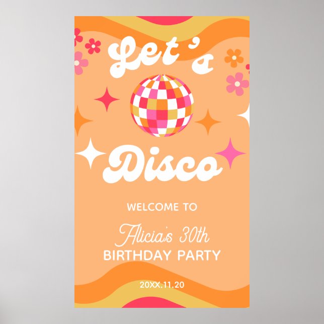 Poster Super Retro les années 70 Disco N'importe quel âge (Devant)
