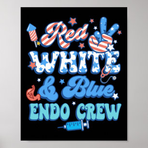 Poster Super Rouge Blanc Bleu Endo Équipement Infirmière