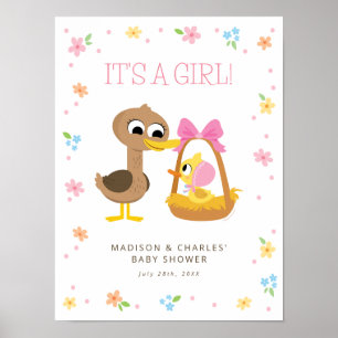 Poster Super simple   5 Petits canards Baby shower fille