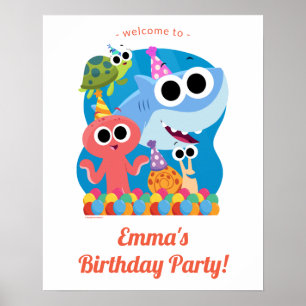 Poster Super simple   Finny Shark Confetti Anniversaire