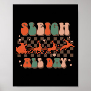 Poster Super Sleigh de Noël Toute la journée Reinder