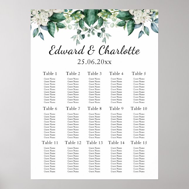 Poster Superbe Baie de Mariage floral (Devant)