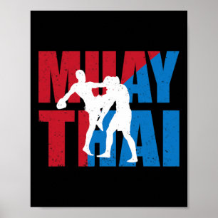 Poster Superbe conception de combattant de Muay Thai 2 po