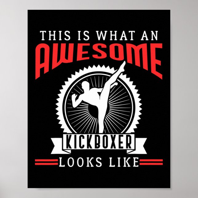Poster Superbe Kickboxer Kickboxing Citations Drôles Cade (Devant)