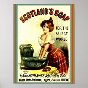 Poster Superbe Scotland's Soap Vintage Lady 1893 copie