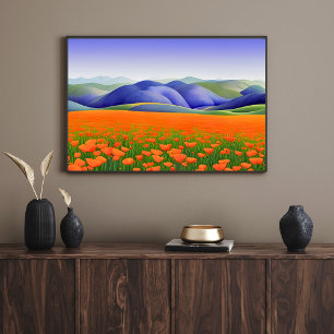 Poster Superblooms   Surreal Poppies Landscape