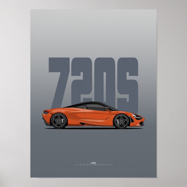 Poster Supercar 720S - Açores Orange (Devant)