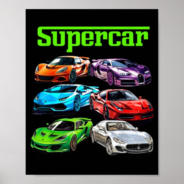 Poster Supercar Cool Car Guy Srts Racing Fan Graphic Men  (Devant)