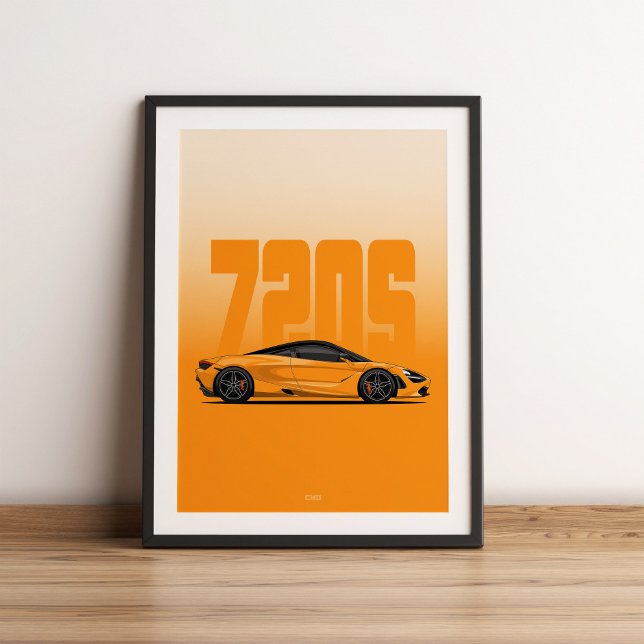Poster Supercar orange des années 720 (Créateur téléchargé)