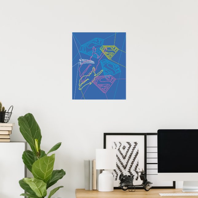 Poster Supergirl et logo en couleurs (Bureau à domicile)
