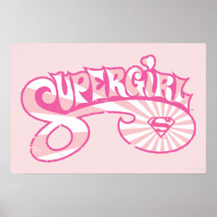 Poster Supergirl Pink Logo Star Burst