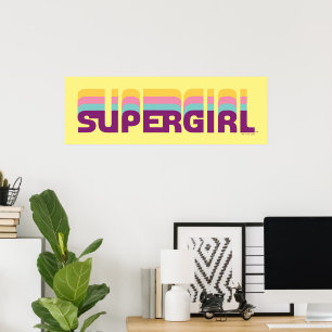 Poster Supergirl Retro Colorshift Graphic