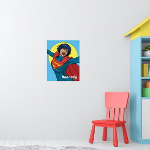 Poster Supergirl volant en costume bleu