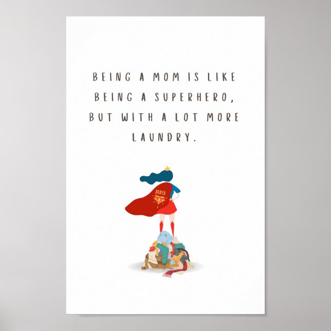 Poster Superhero amusant pour maman (Devant)