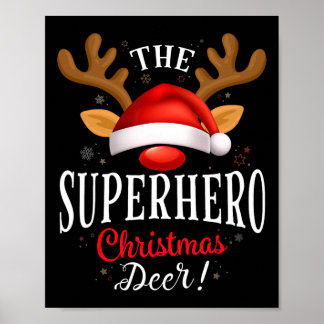 Poster Superhero Noël Cerf Pjs Jeu de Noël Famille de Noë